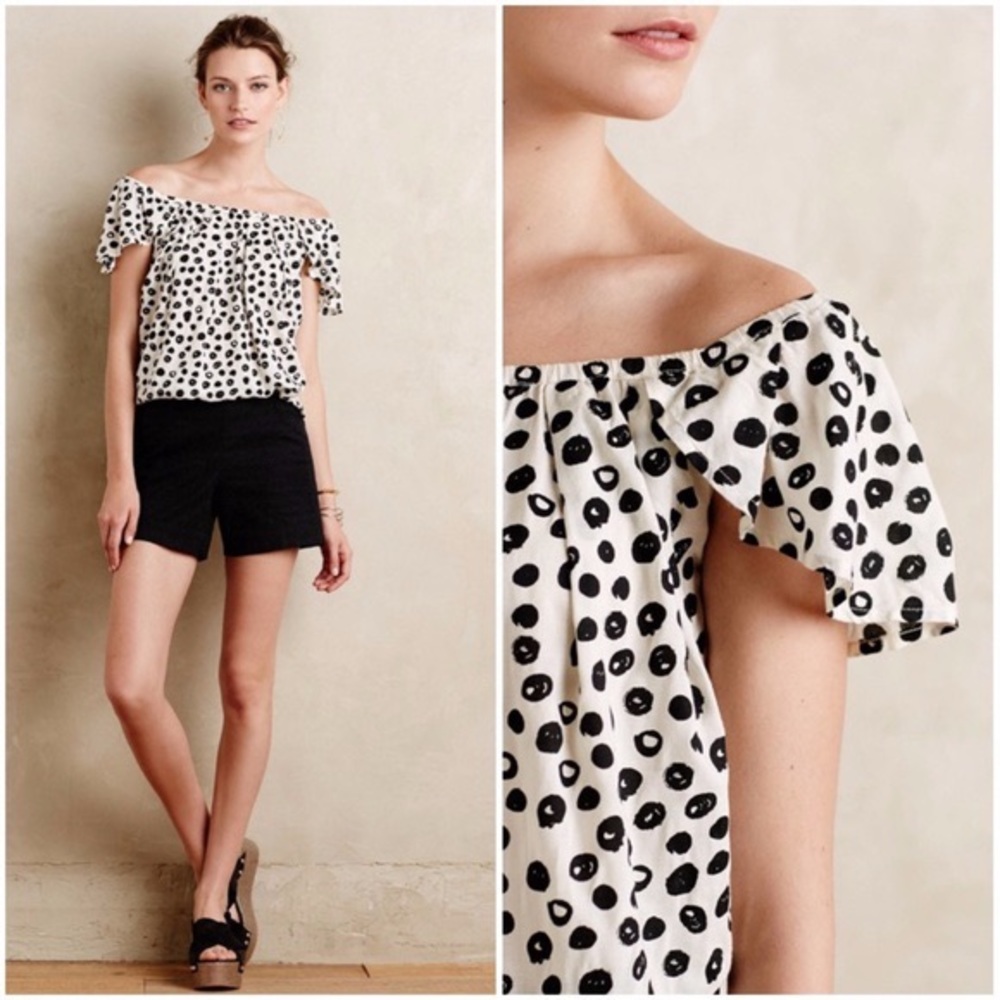 Polka dot off the shoulder top